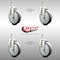 Service Caster 5 Inch 316SS Thermoplastic Rubber Wheel Swivel 10mm Threaded Stem Caster Set SCC-SS316TS20S514-TPRB-M1015-4 - alternate 2